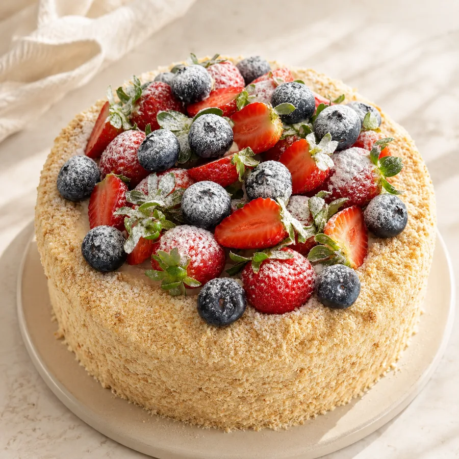Napoleon Cake With Berries